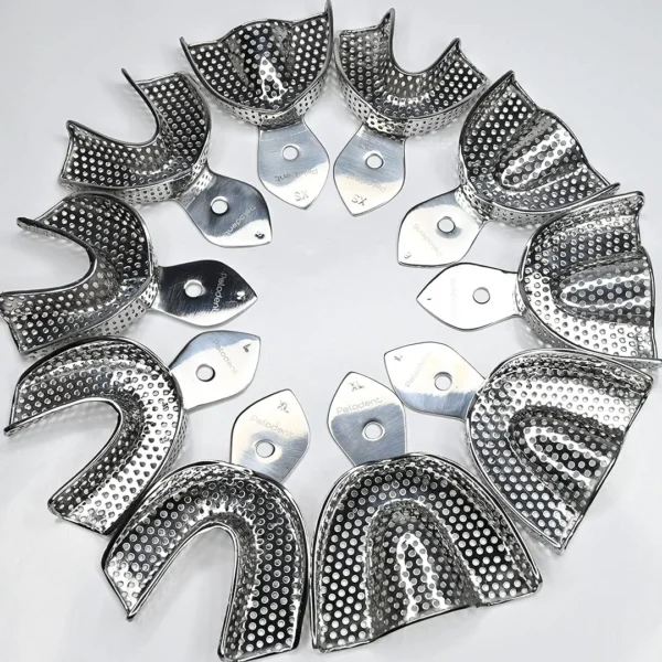 Polodent Impression Trays Dentulous Perforated Kit, Set of 10 Pcs (Stainless Steel)