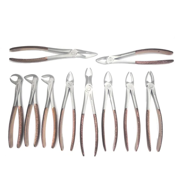 Polodent Extraction Forceps Kit Rose Gold (Set of 10)